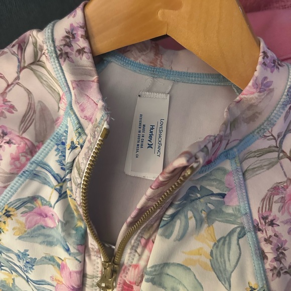 NWOT LoveShackFancy x Hurley LSF Max Hawaiian Hibiscus Zip One-Piece Swimsuit M - Picture 3 of 4